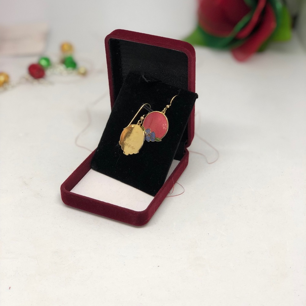 VINTAGE ISLE OF SKYE ENAMEL INLAY EARRINGS